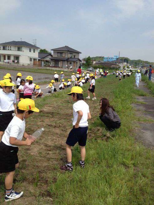 県道にて種まき２