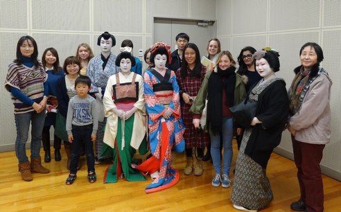 地歌舞伎役者の方と記念撮影