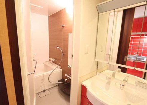 Spacious bathroom and basin